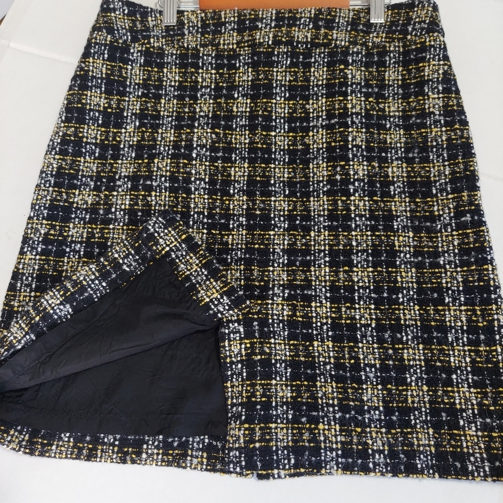 Sao Paulo Mini Skirt Zise 8 Black Womens Plaid Wool High Waist Lined Knit Used - Picture 4 of 16